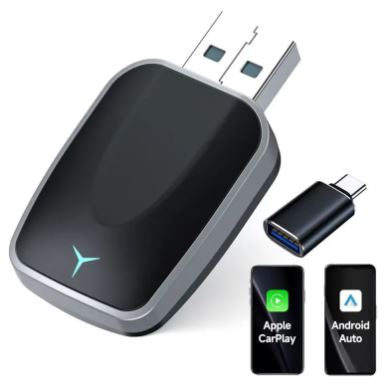 2-in-1 Wired to Wireless CarPlay Adapter