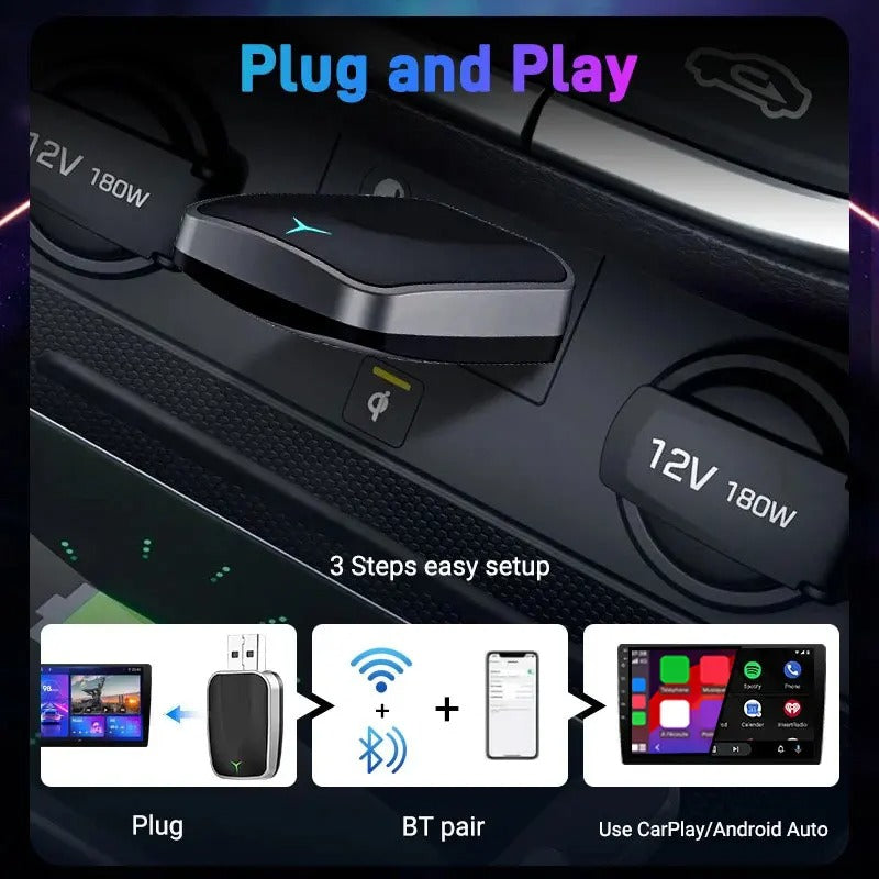 2-in-1 Wired to Wireless CarPlay Adapter